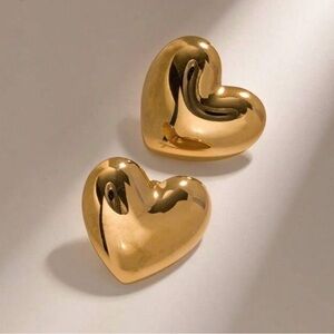 Gold Heart Shaped Earrings
